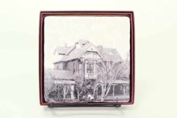 Coaster with picture of historic Petersen House